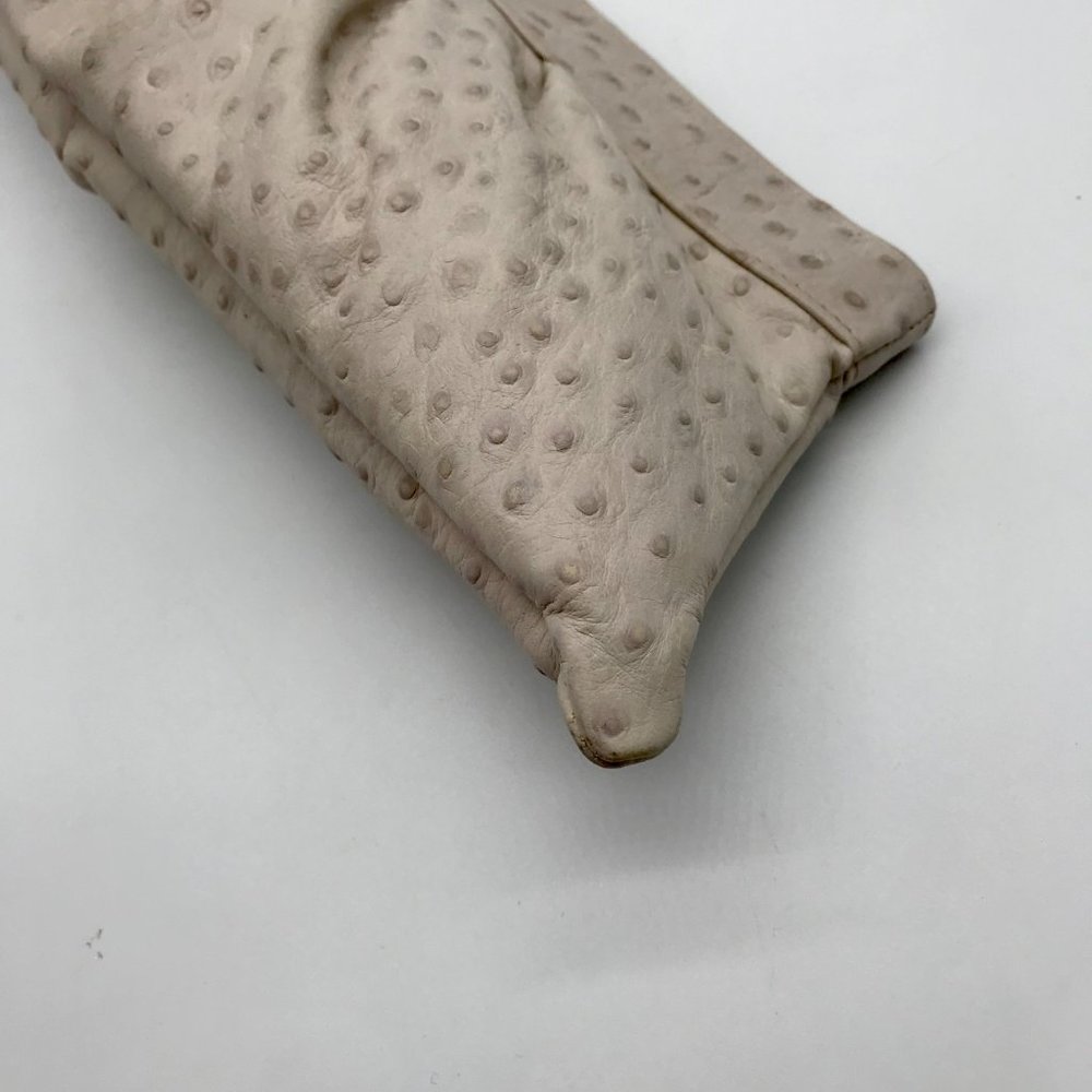 Lauren Merkin Off White Ostrich Leather Clutch - Picture 7 of 11